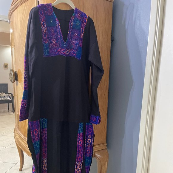 Rare Bedouin Handmade Embroidered Dress Kaftan Thobe Dress
